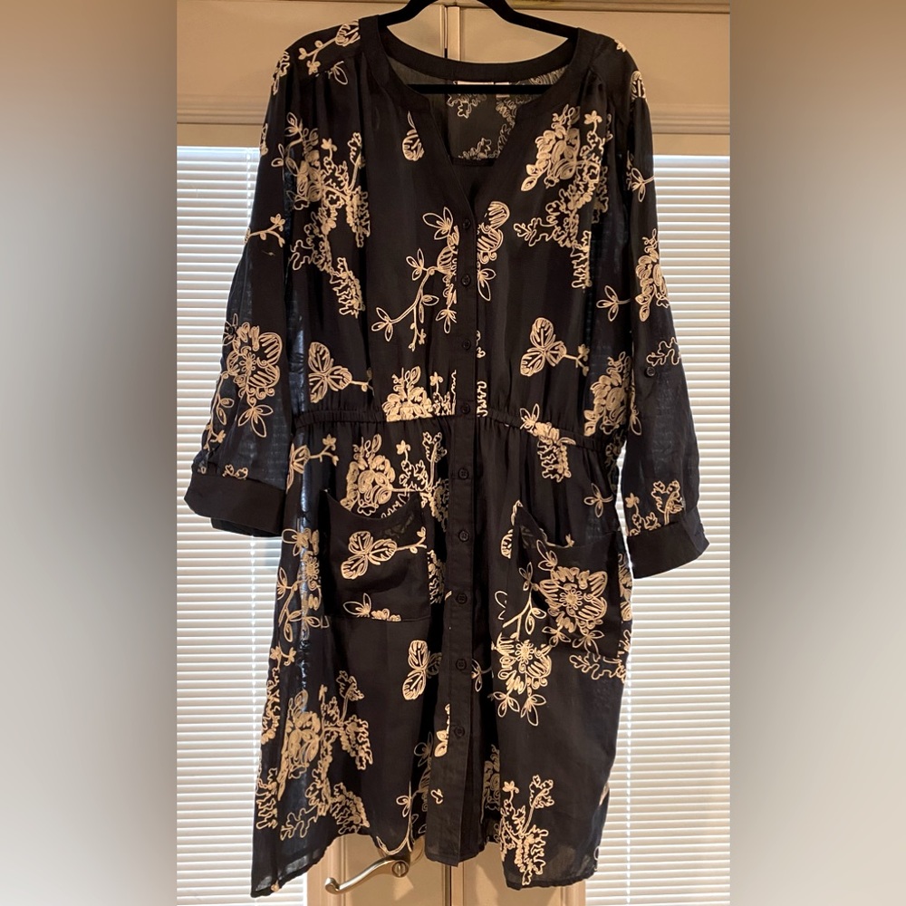EUC Westport 1969 button down shirt dress/cover up SZ 16 - Picture 1 of 7